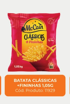 Imagem do produto Batata clássica +fininhas 10 × 1,05 kg, código 11929, proveniente do catálogo MisterMix