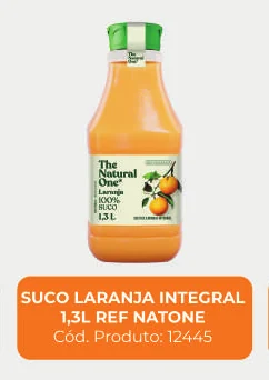 Imagem de catálogo do produto Suco de laranja integral 1,3 L refrigerado, código 12445