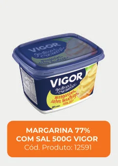 Imagem de catálogo do produto Margarina 77% com sal 500 g, código 12591